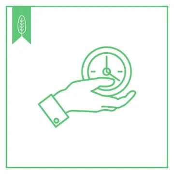 Hand holding clock Stock Illustration