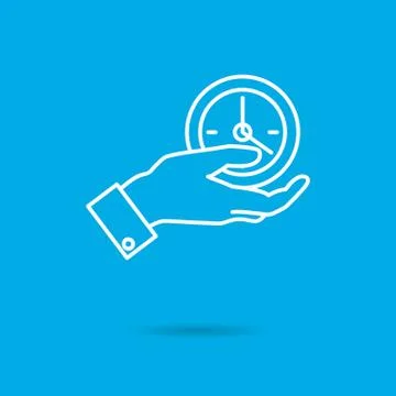 Hand holding clock Stock Illustration