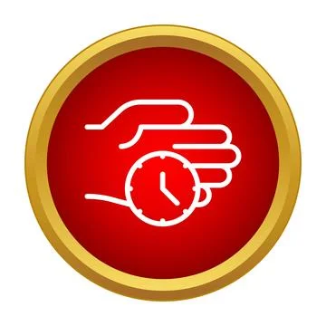 Hand holding clock managing deadline time concept Stock Illustration