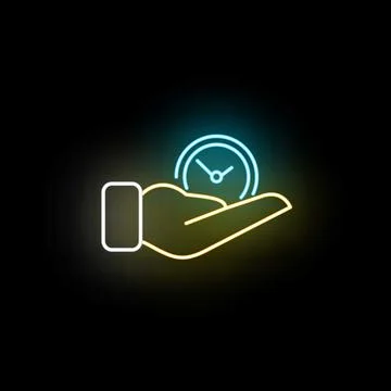 Hand holding clock showing time management concept Stock Illustration