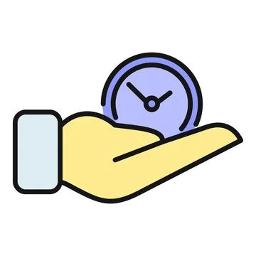 Hand holding clock symbolizing time management control Stock Illustration