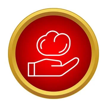Hand holding up a cloud computing icon 库存插图