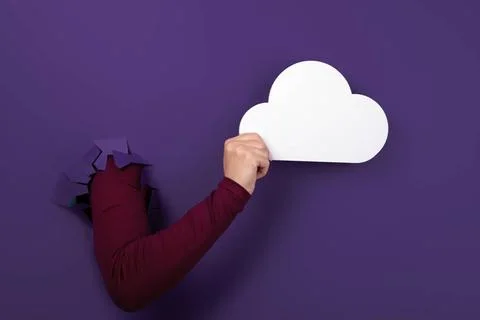 Hand holding cloud storage Cloud computing concept, hand holding cloud ove... 스톡 사진