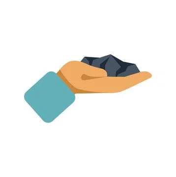 Hand holding coal lump mining industry illustration Stock Illustration