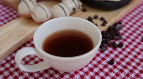 Hand Holding Coffee Cup and Drink Stock Footage 51696300