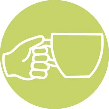 Hand holding coffee cup graphic icon symbol イラスト素材