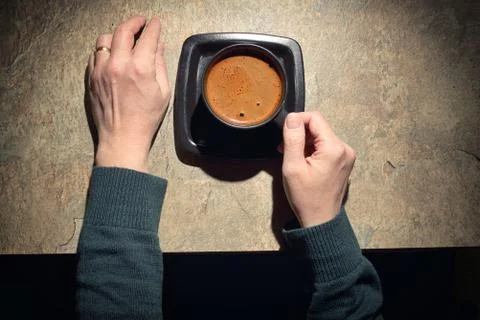 Hand holding coffee cup Stock Photos