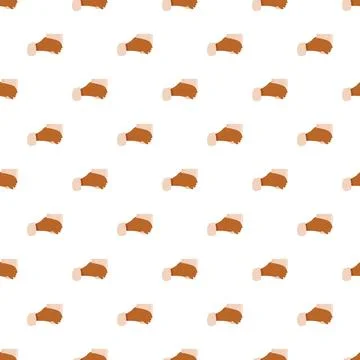 Hand holding coffee cup seamless repeating pattern Stock Illustration