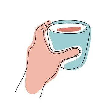 Hand holding coffee cup vector illustration Stock Illustration