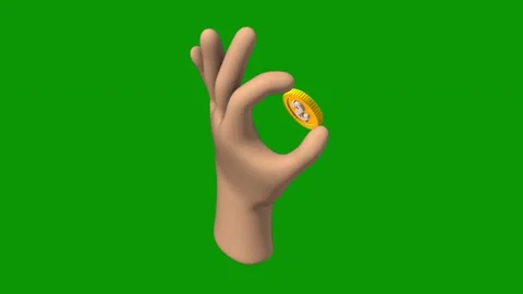 Hand holding coin green ring ' s finger person pill green screen animated 動画素材 314067979