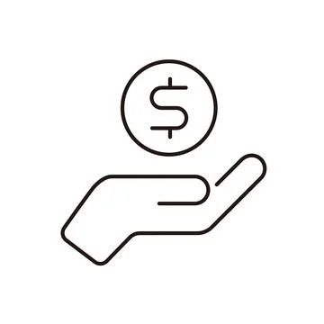 Hand holding coin vector icon Stock Illustration