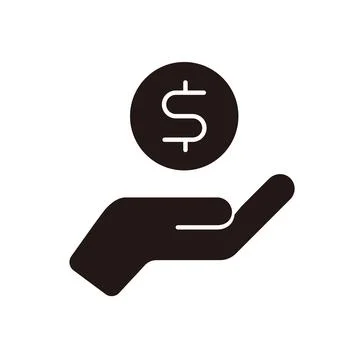 Hand holding coin vector icon Stock Illustration
