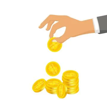 Hand Holding Coin vector icon in meaning Income Stock Illustration