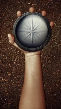 Hand holding Compass Illustrazione stock