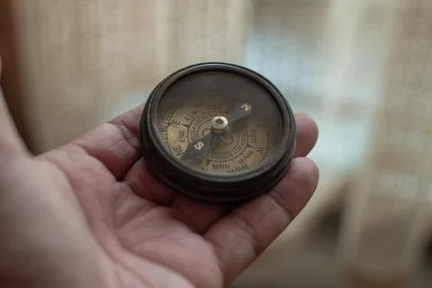Hand Holding Compass Stock Photos