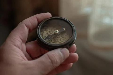Hand Holding Compass Stock Photos