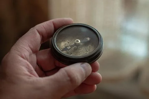 Hand Holding Compass Stock Photos
