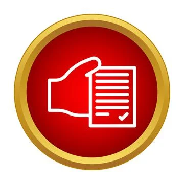 Hand holding contract document with a checkmark icon Stock Illustration