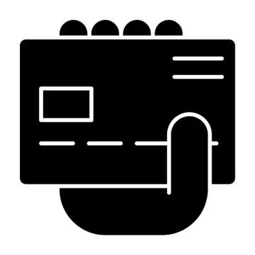 Hand holding a credit card solid icon. Payment vector illustration isolated on Stockillustratie