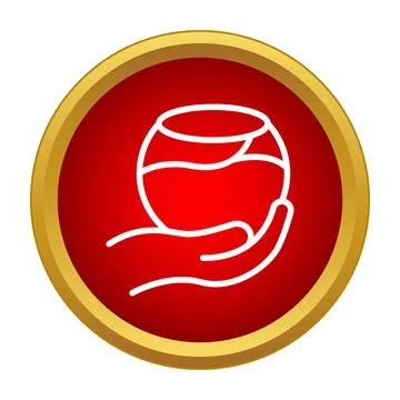 Hand holding crystal ball predicting future icon Stock Illustration