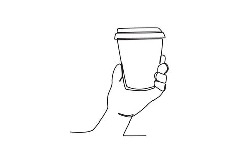 Hand holding cup of coffee Stock Illustration