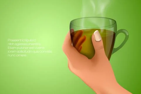 Hand holding a cup Stock Illustration