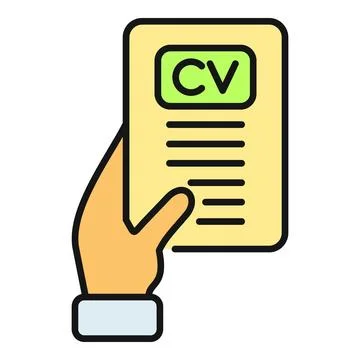 Hand holding curriculum vitae document for job application 스톡 일러스트