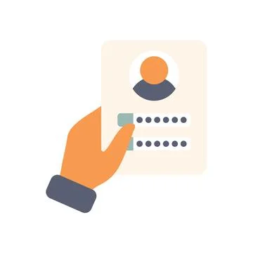 Hand holding cv with candidate profile choosing resume for job interview 库存插图