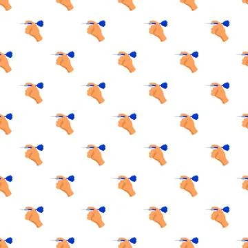 Hand holding dart seamless pattern aiming for success Stock Illustration