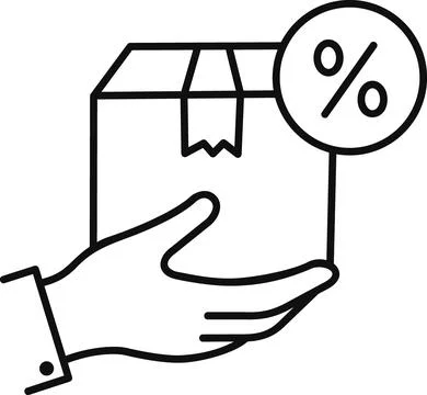 Hand holding delivery box black friday Stock Illustration