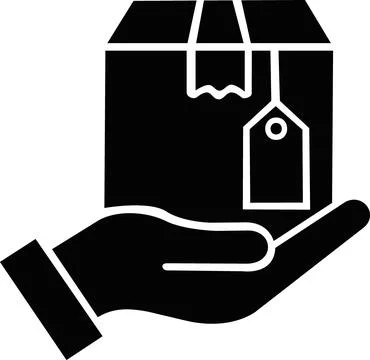 Hand holding delivery package with tracking tag Stock Illustration