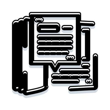 Hand holding device displaying text message content 库存插图
