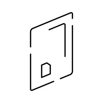 Hand holding a digital tablet device line icon Stock Illustration