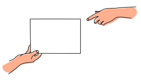 Hand holding a document and giving it イラスト素材