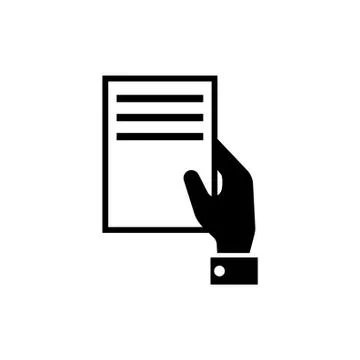 Hand Holding Document Flat Vector Icon Stock Illustration