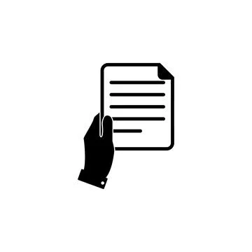 Hand Holding Document Flat Vector Icon イラスト素材