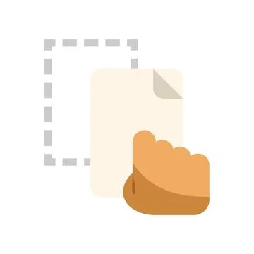Hand holding document icon, drag and drop file action symbol Stock Illustration