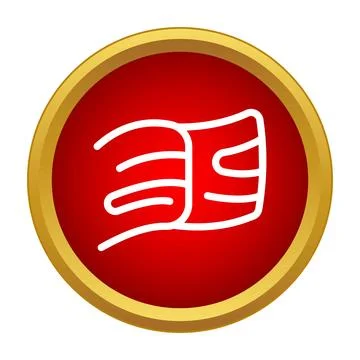Hand holding document icon in red circle イラスト素材