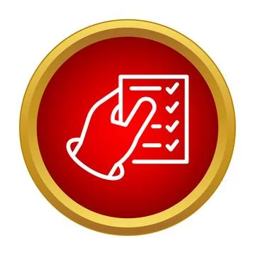 Hand holding document showing completed checklist or survey 스톡 일러스트