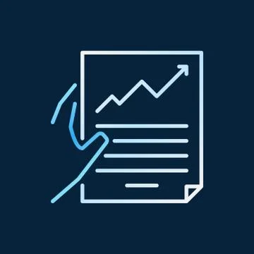 Hand holding document vector creative linear icon Stock Illustration