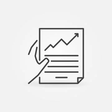 Hand holding document vector outline icon イラスト素材