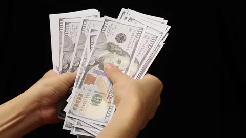 Hand holding dollar bill Video stock 226481172