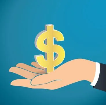 Hand holding Dollar icon vector Stock Illustration