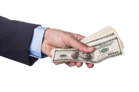 Hand Holding Dollars Stock Photos