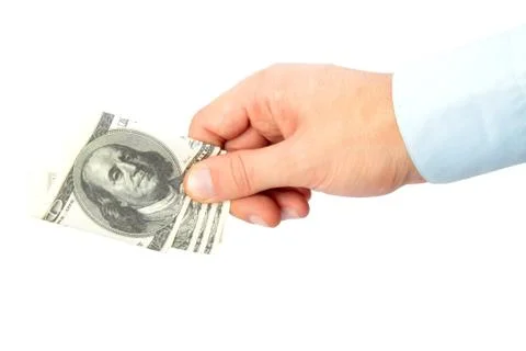 Hand holding dollars Stock Photos