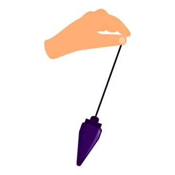 Hand holding dowsing pendulum for divination and healing Stock Illustration