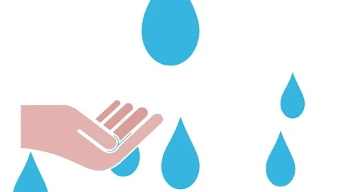 Hand holding a drop of rain. Concept of saving and conserving water against.. Stock Footage 236688279