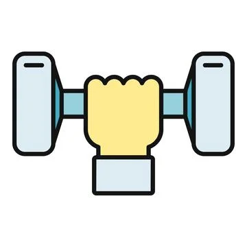 Hand holding dumbbell for strength training workout Stockillustratie