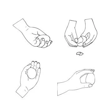 ? hand holding the egg. Hands peel the egg. Hand-drawn isolated illustratio.. Stock Illustration