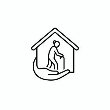 Hand holding elderly person with cane inside house, care and support for se.. Stockillustratie